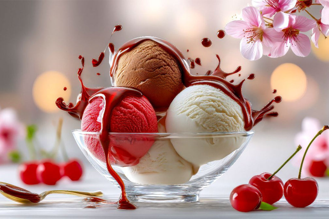 Premium Textil-Leinwand Ein Hauch von Kirsche und Schokolade