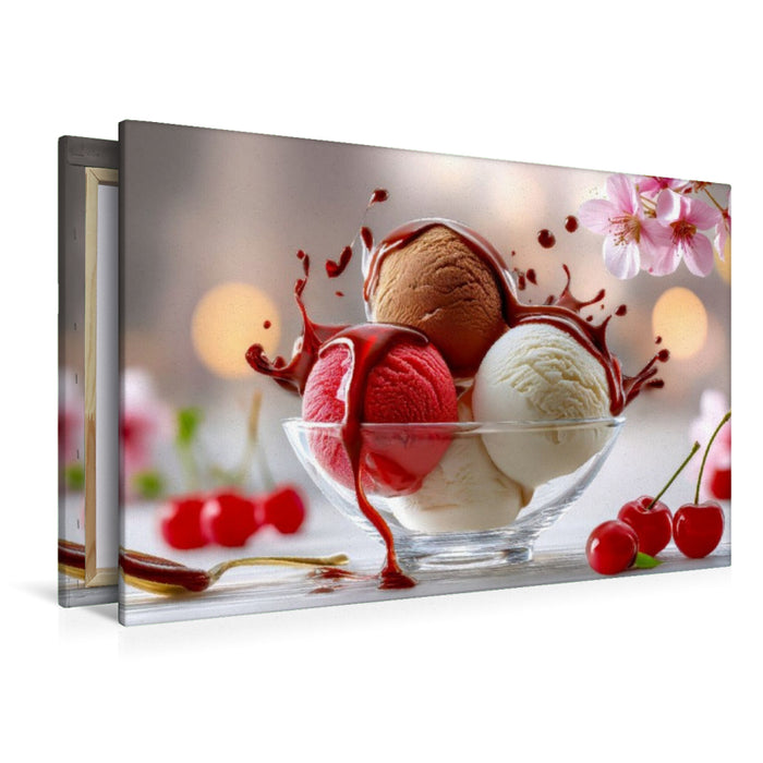 Premium Textil-Leinwand Ein Hauch von Kirsche und Schokolade