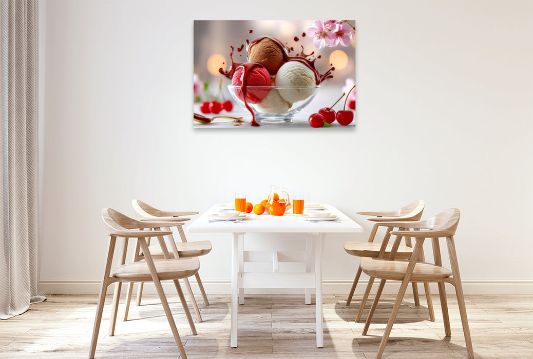 Premium Textil-Leinwand Ein Hauch von Kirsche und Schokolade