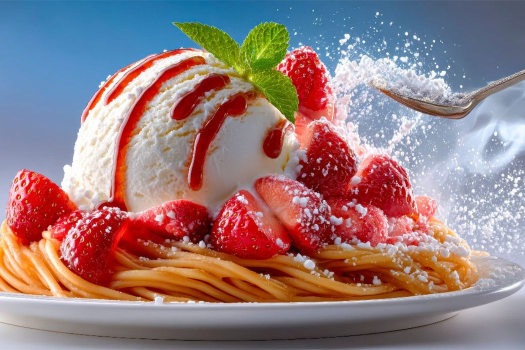 Premium Textil-Leinwand Mmmm! Spaghetti-Eis