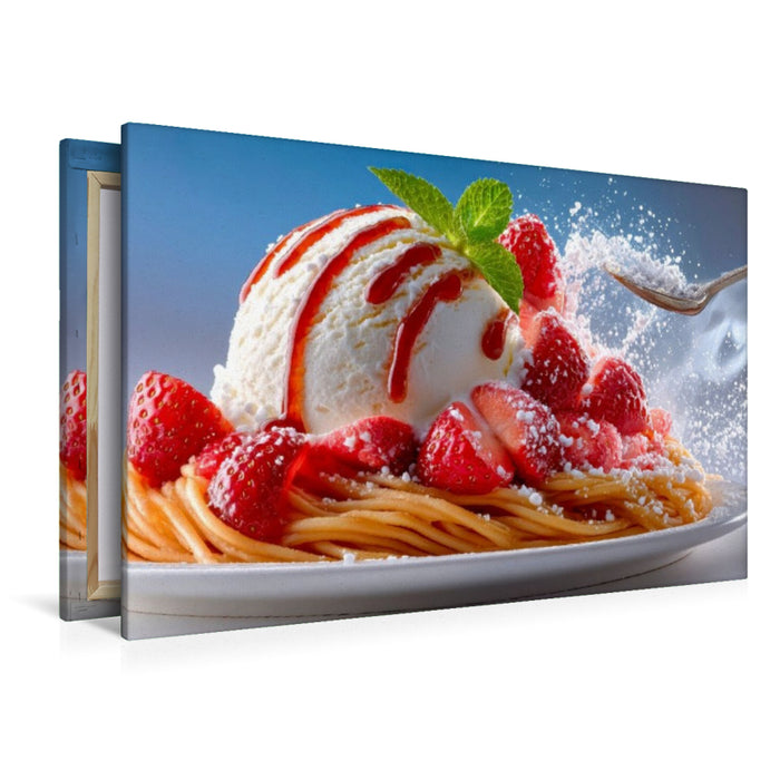 Premium Textil-Leinwand Mmmm! Spaghetti-Eis