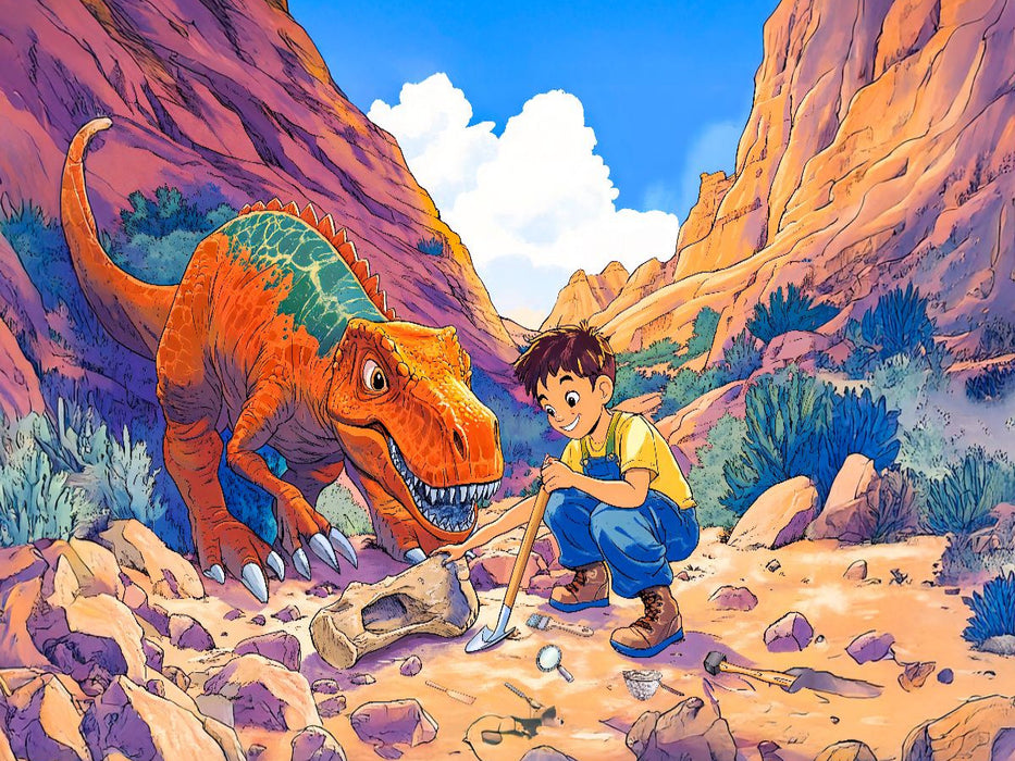 Abenteuer mit Dinosauriern - Dino-Freunde - CALVENDO Foto-Puzzle'