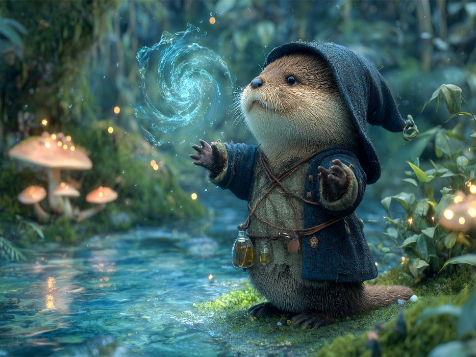Magischer Otter im Zauberwald - CALVENDO Foto-Puzzle'