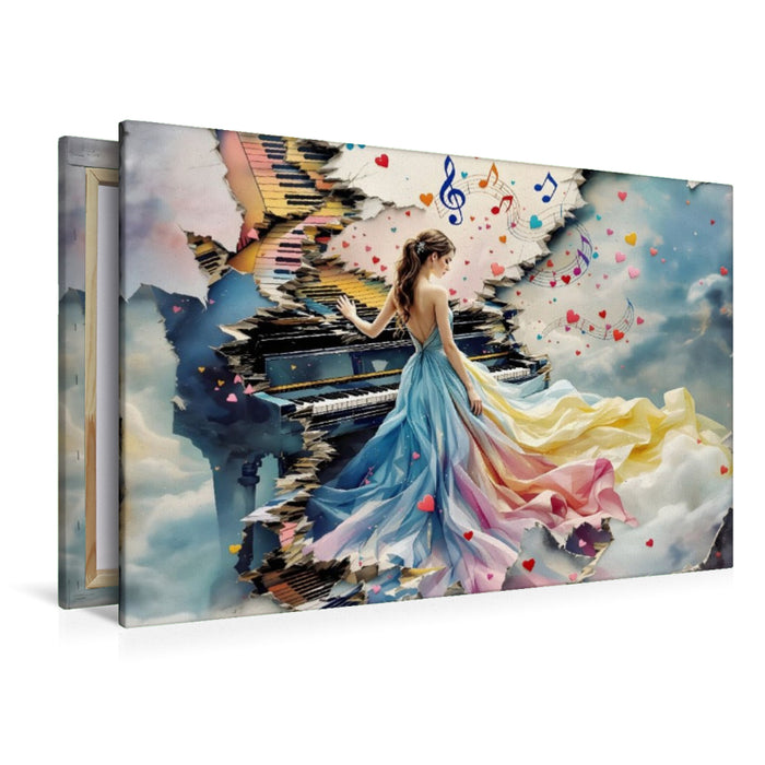 Premium Textil-Leinwand Notenspiel