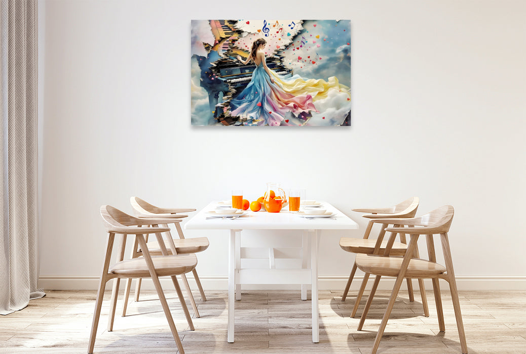 Premium Textil-Leinwand Notenspiel