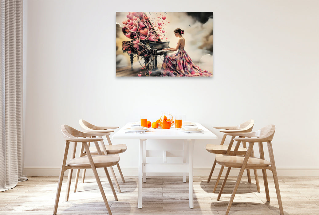 Premium Textil-Leinwand Herzliche Töne