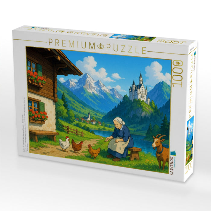 Leben im Schatten des Märchenschlosses - Anime Alpen - CALVENDO Foto-Puzzle'