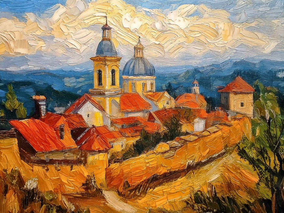 Dorf an einer Wallfahrtskirche - CALVENDO Foto-Puzzle'