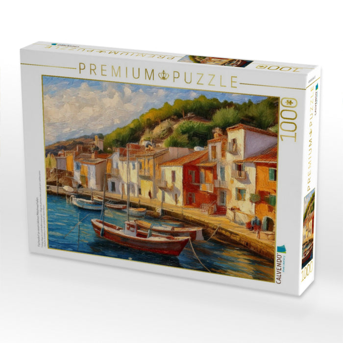 Fischerdorf an einem kleinen Mittelmeerhafen - CALVENDO Foto-Puzzle'