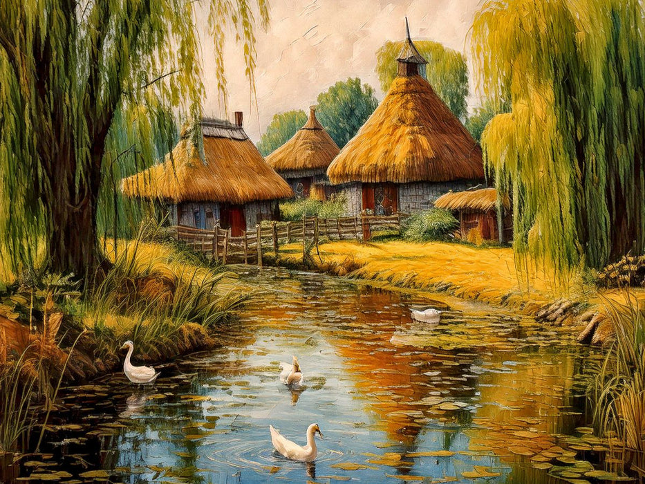 Pusztadorf in der Ebene - CALVENDO Foto-Puzzle'