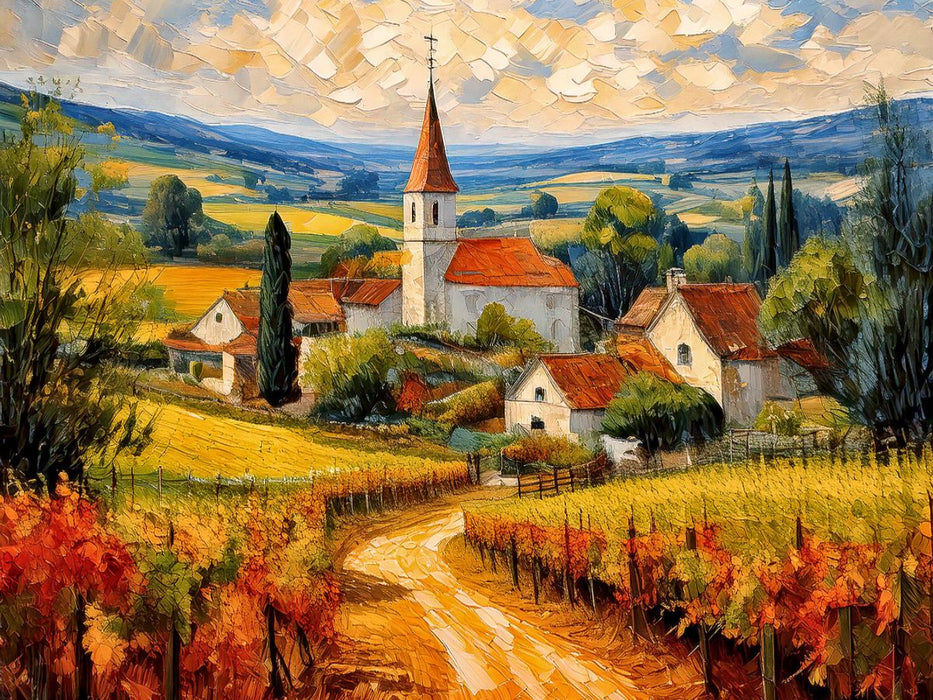 Dorf in den Weinbergen - CALVENDO Foto-Puzzle'