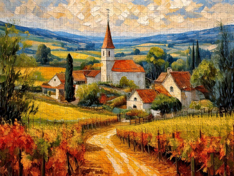 Dorf in den Weinbergen - CALVENDO Foto-Puzzle'