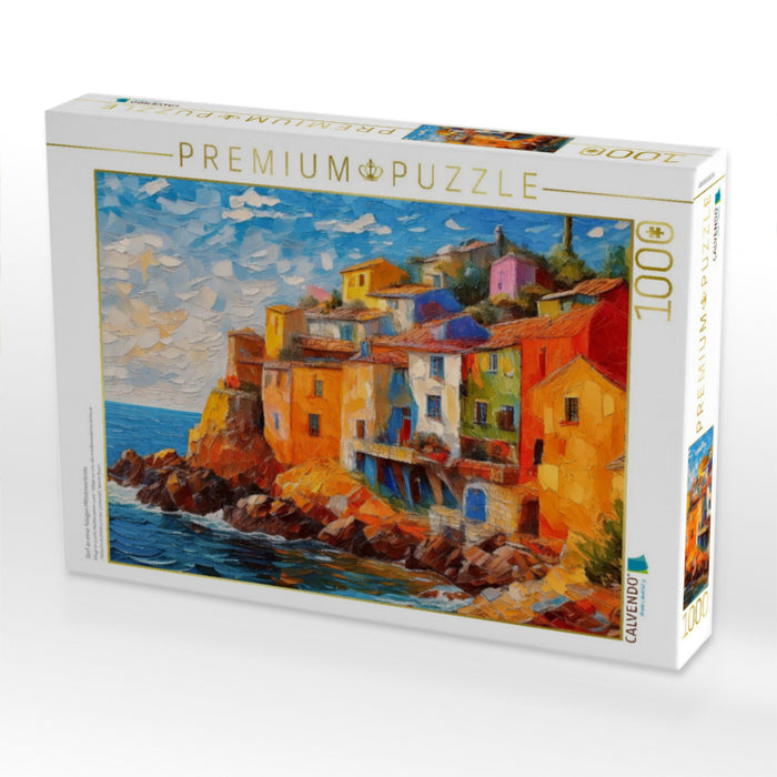 Dorf an einer felsigen Mittelmeerküste - CALVENDO Foto-Puzzle'