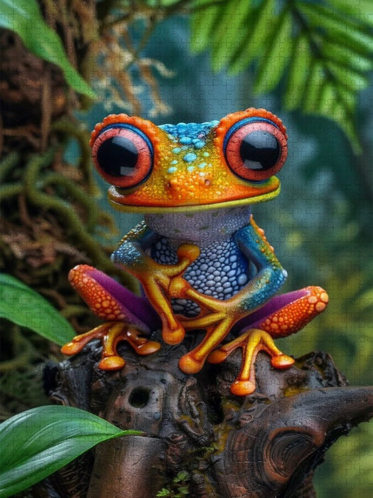 Leben am Limit – ein Tropfen zu viel und ich rutsche vom Blatt - CALVENDO Foto-Puzzle'