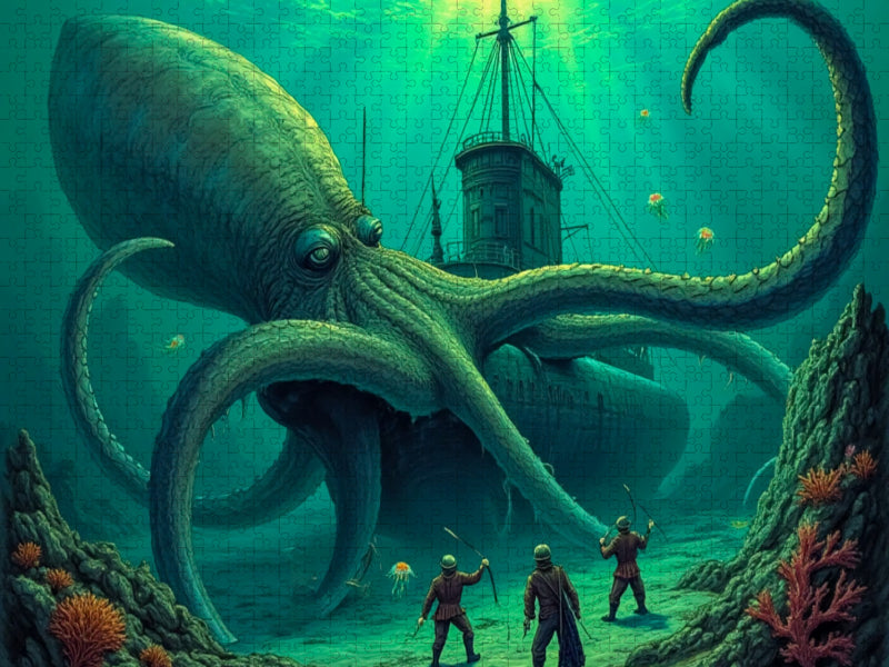 20.000 Meilen unter dem Meer – Die Begegnung mit dem Riesenkraken - CALVENDO Foto-Puzzle'