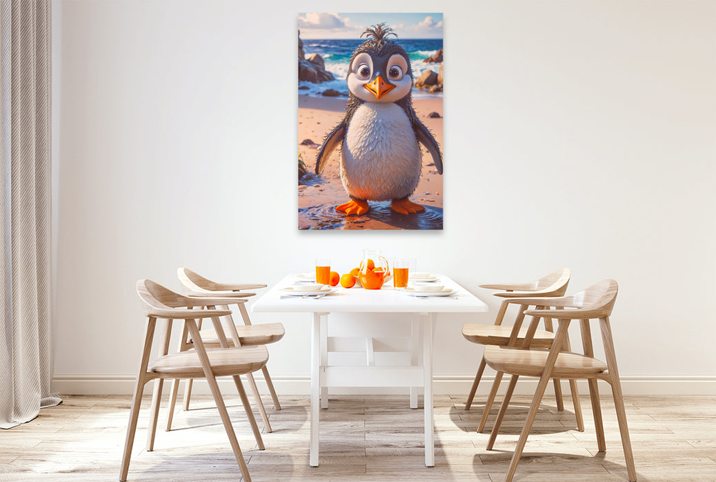 Premium Textil-Leinwand Der Pinguin aus Neuseeland