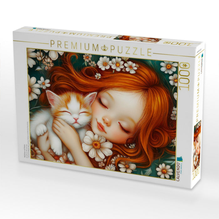 Mödchen mit Katze - CALVENDO Foto-Puzzle'