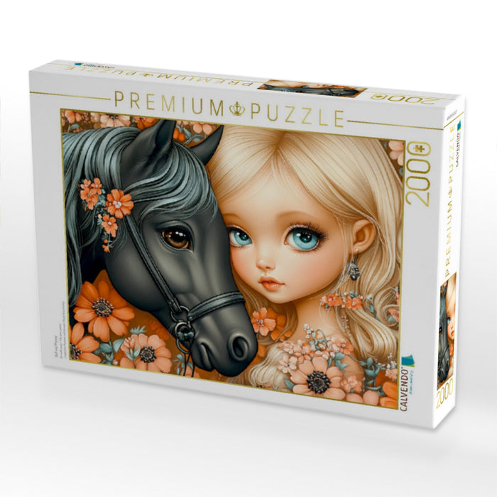 Girl mit Ponny - CALVENDO Foto-Puzzle'