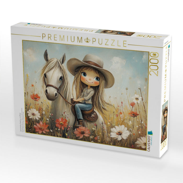 Zauberhaftes Mädchen mit Pferd - CALVENDO Foto-Puzzle'