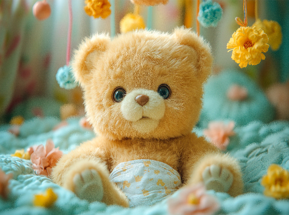 Niedlicher Baby Teddybär auf dem Wickeltisch - CALVENDO Foto-Puzzle'