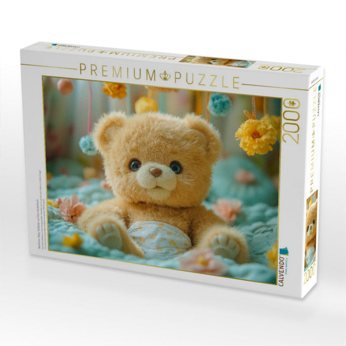 Niedlicher Baby Teddybär auf dem Wickeltisch - CALVENDO Foto-Puzzle'