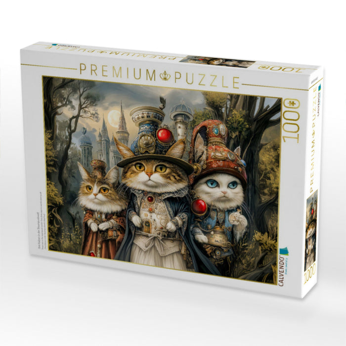 Drei Katzen in der Steampunkwelt - CALVENDO Foto-Puzzle'