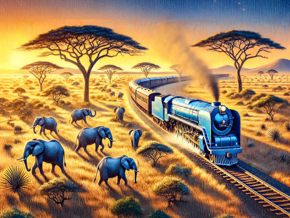 Eisenbahn durch die südafrikanische Landschaft - CALVENDO Foto-Puzzle'