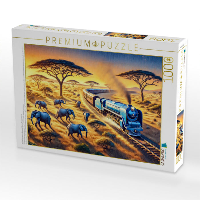 Eisenbahn durch die südafrikanische Landschaft - CALVENDO Foto-Puzzle'