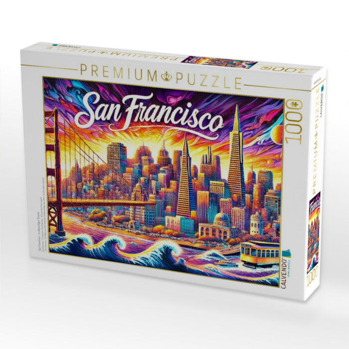 San Francisco - In lebendiger Tusche - CALVENDO Foto-Puzzle'