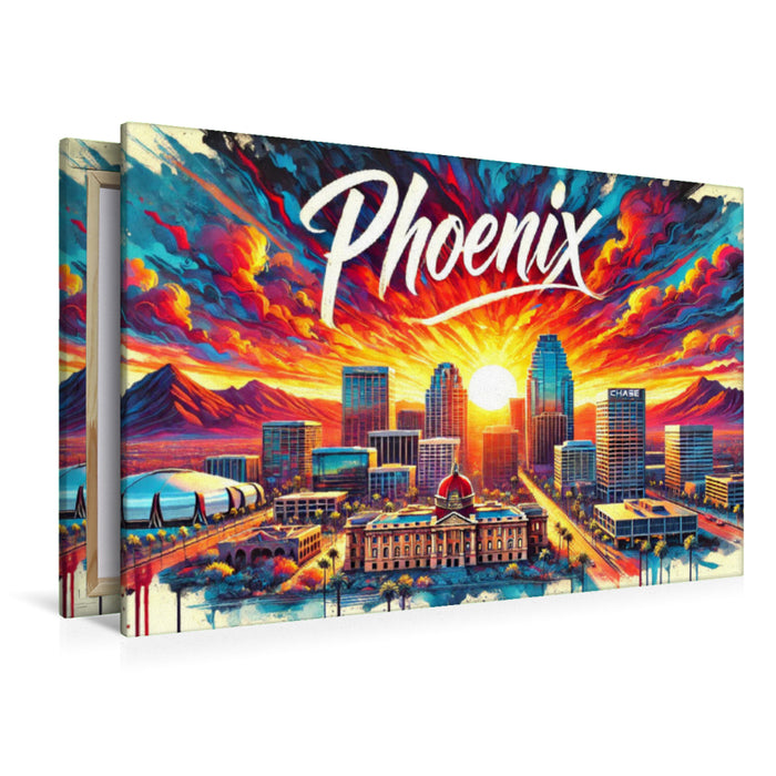 Premium Textil-Leinwand Phoenix – Lebendige Tuscheansicht