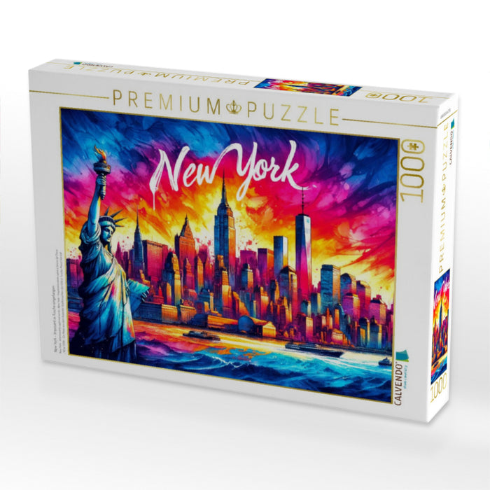 New York – Imposant in Tusche eingefangen - CALVENDO Foto-Puzzle'