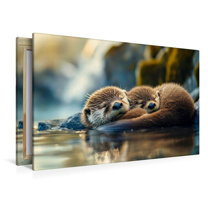 Premium Textil-Leinwand Otter