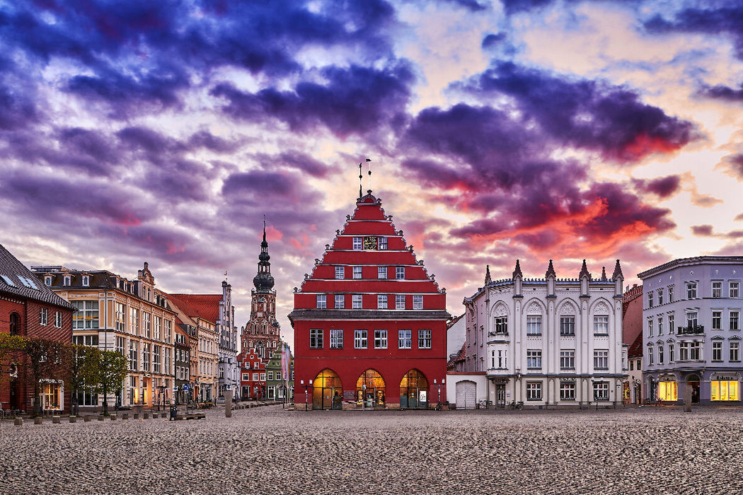 Premium Textil-Leinwand Historische Pracht in Greifswald