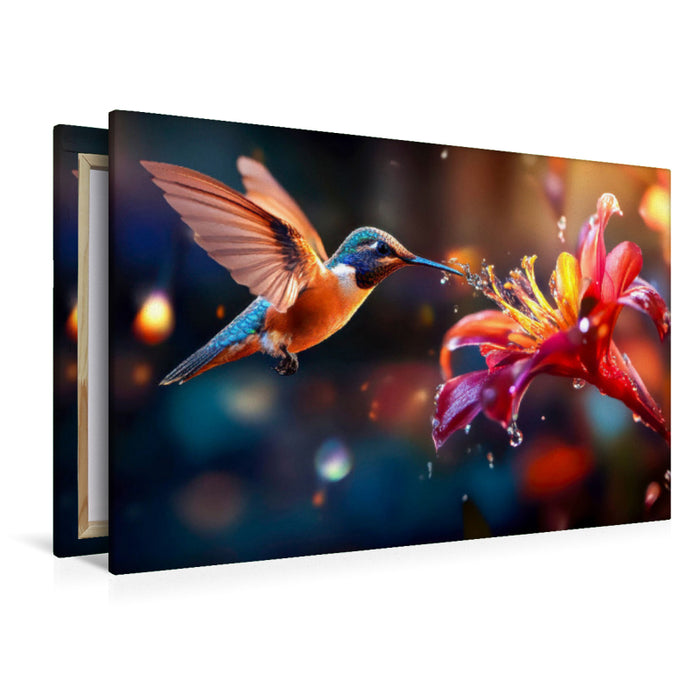 Premium Textil-Leinwand Kolibris