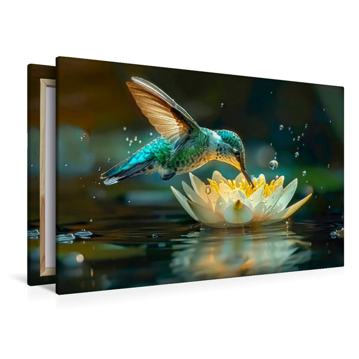 Premium Textil-Leinwand Kolibris