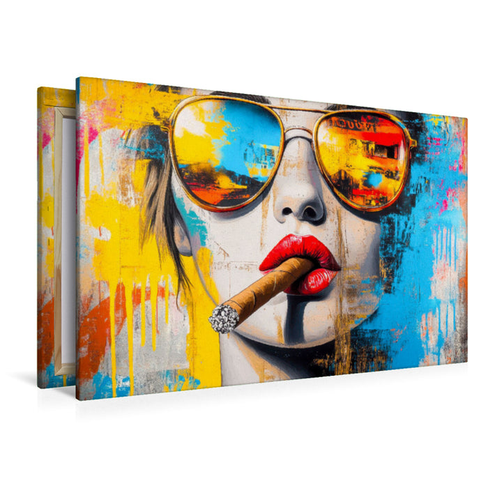 Premium Textil-Leinwand Fassadenhingucker