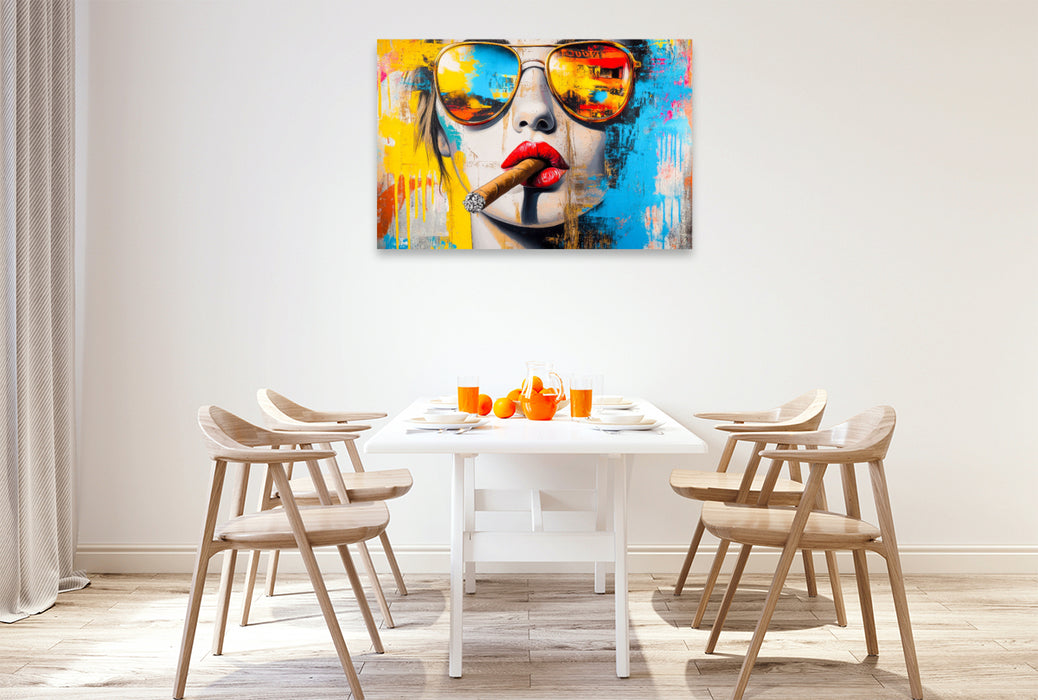 Premium Textil-Leinwand Fassadenhingucker