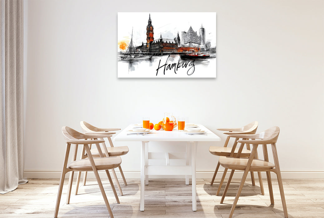 Premium Textil-Leinwand Hamburg