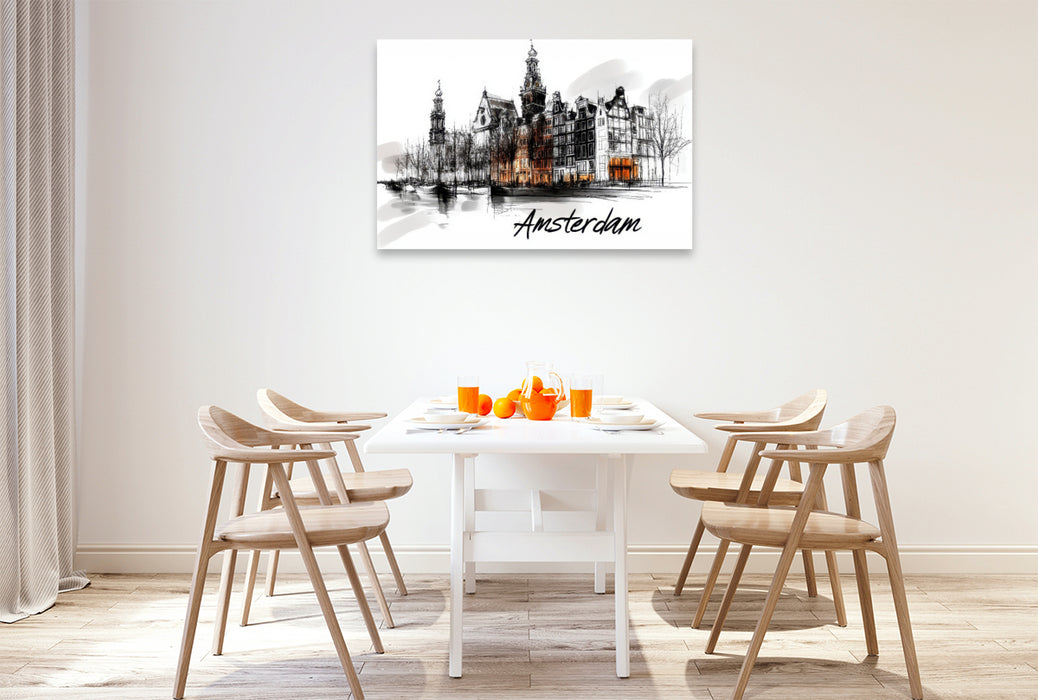 Premium Textil-Leinwand Amsterdam