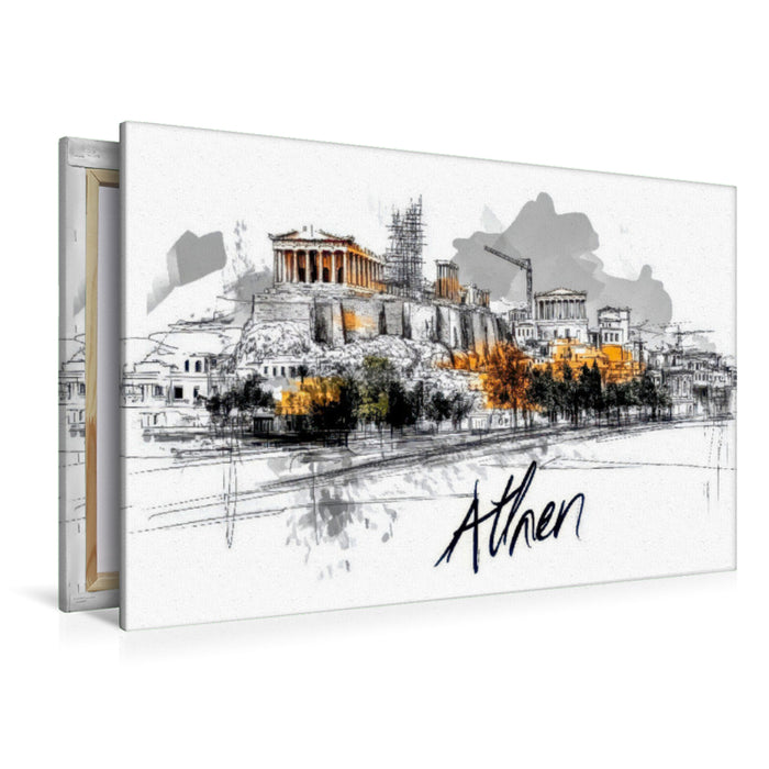 Premium Textil-Leinwand Athen