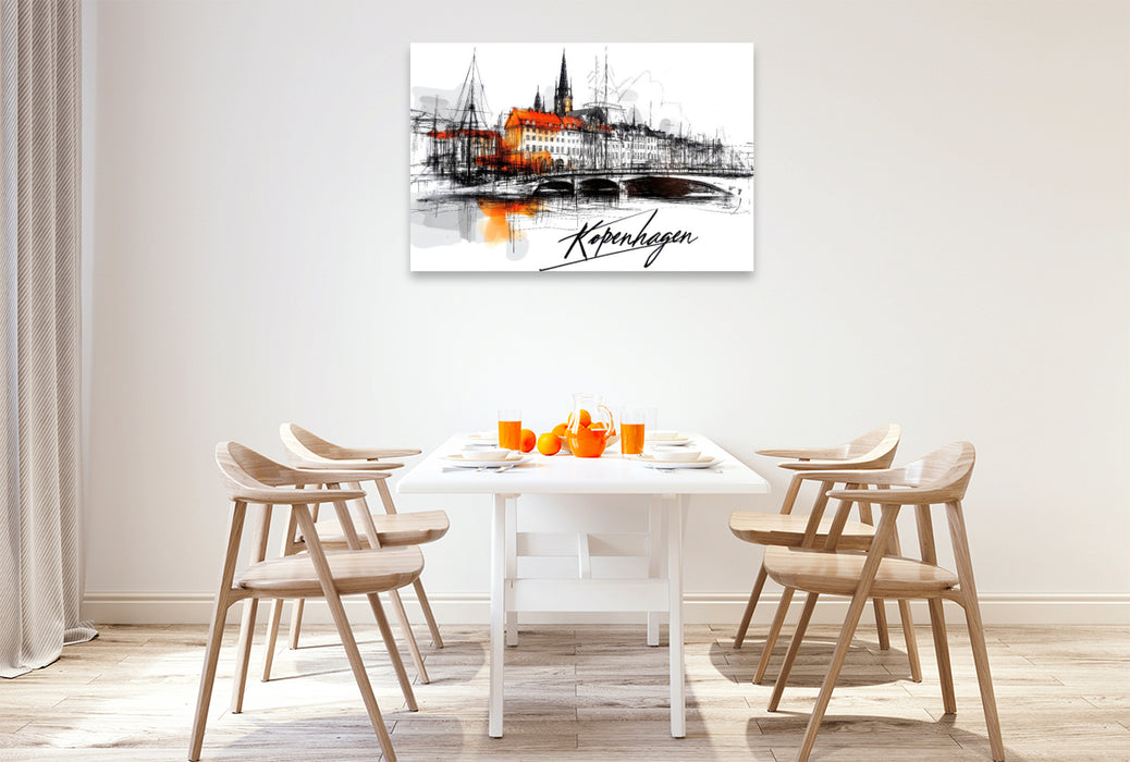 Premium Textil-Leinwand Kopenhagen