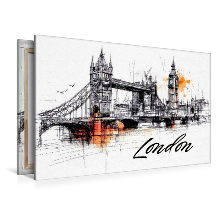 Premium Textil-Leinwand London