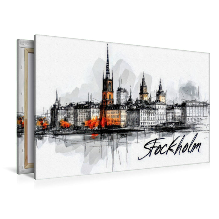 Premium Textil-Leinwand Stockholm