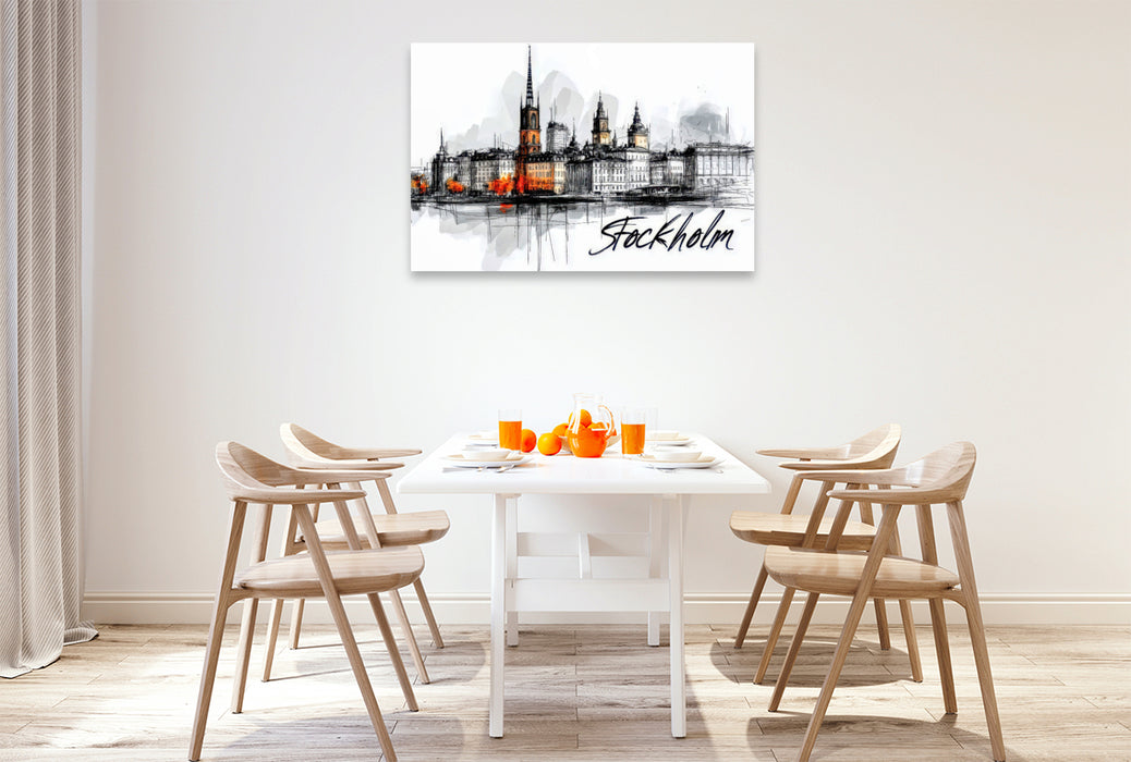 Premium Textil-Leinwand Stockholm