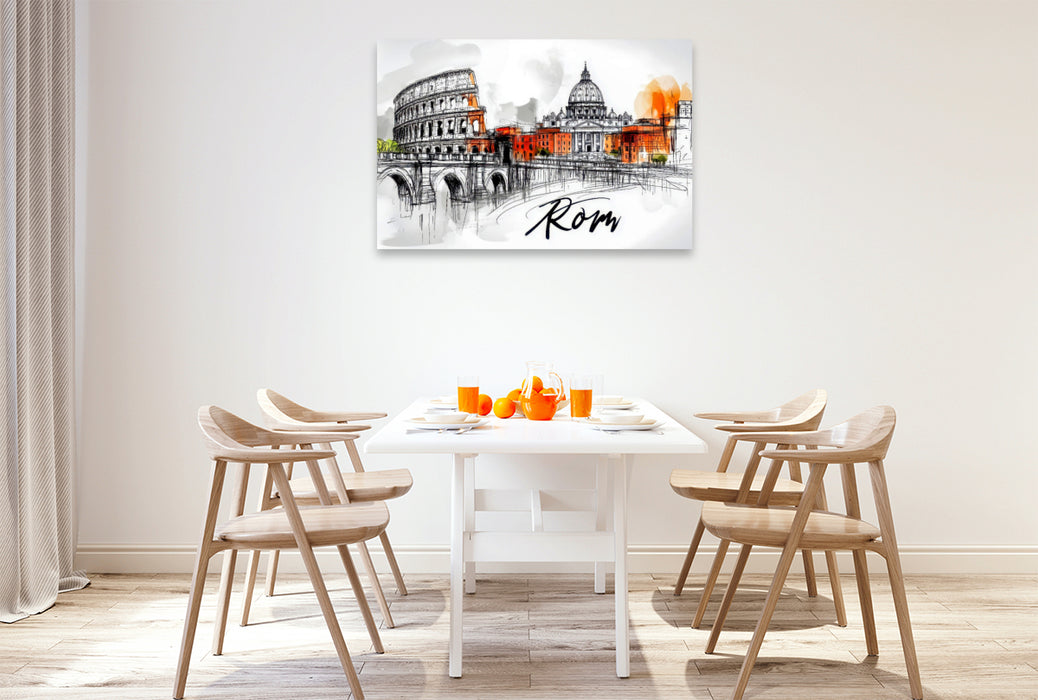 Premium Textil-Leinwand Rom
