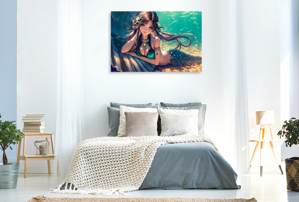 Premium Textil-Leinwand Meerjungfrau