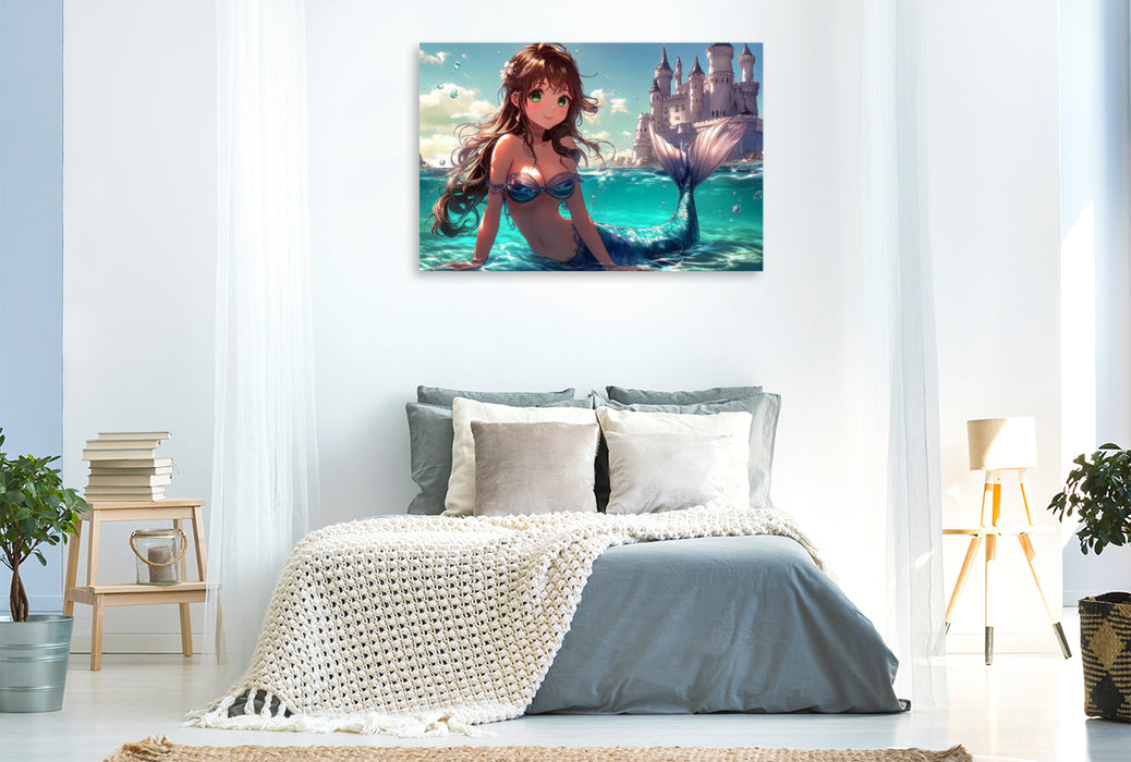 Premium Textil-Leinwand Meerjungfrau
