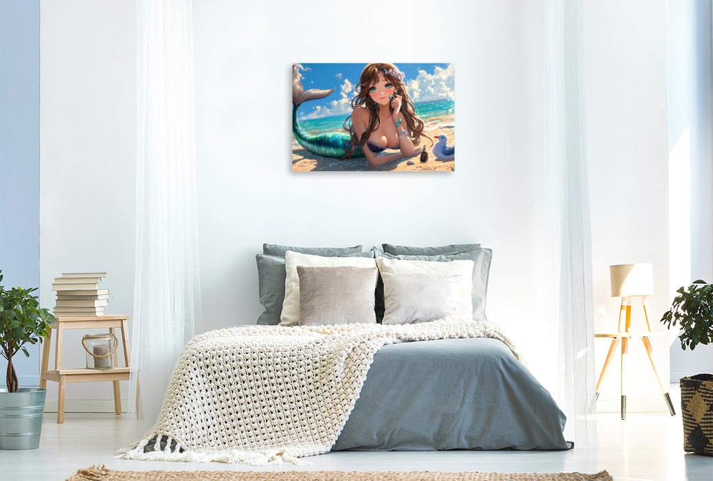 Premium Textil-Leinwand Meerjungfrau