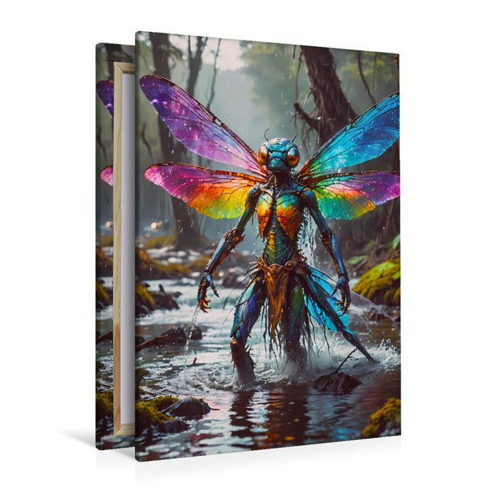 Premium Textil-Leinwand Eine menschliche Libelle