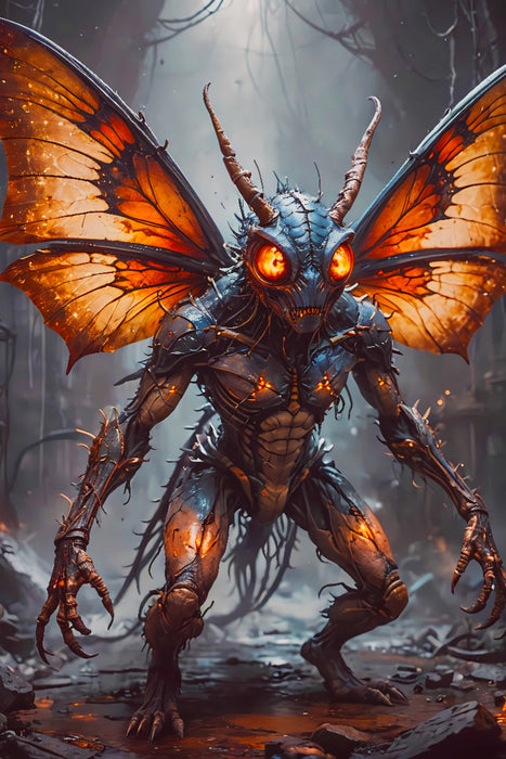 Premium Textil-Leinwand Der Mottenmann